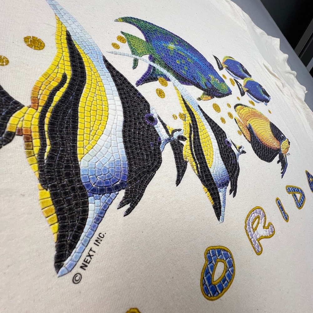 Florida Tropical Fish T-Shirt Mens XXL Delta Single Stitch Mosaic VTG 90s Tee - Picture 12 of 16
